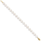 14k 9-10mm White Near-Round Freshwater Cultured Pearl 7.5 inch Bracelet