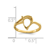 14k 9x6mm Pear Gemstone Ring Mounting