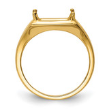 14k 9x7mm Emerald-cut East-West Gemstone Ring Mounting