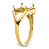 14k 9x7mm Emerald-cut East-West Gemstone Ring Mounting