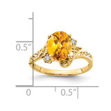 14k 9x7mm Oval Citrine AA Diamond ring - X6-12E2B9F5-5487