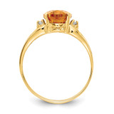 14k 9x7mm Oval Citrine AA Diamond ring - X6-2DB2BCBD-1961