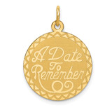 14K A DATE TO REMEMBER Disc Charm - XA-803A3B3F-2642