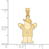 14k A Diamond Kid Pendant