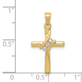 14k AA Diamond Cross Pendant