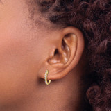 14k AA Diamond Hinged Hoop Earrings