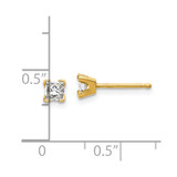 14k AA Quality Complete Princess-cut Diamond Stud Earrings - XA-5061E240-5921