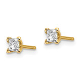 14k AA Quality Complete Princess-cut Diamond Stud Earrings - XA-D9F12F14-1275