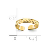 14k Adjustable Leaf Engraved Design Toe Ring