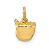 14K American Sign Language Alphabet Fingerspelling Sign A Pendant