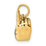 14K American Sign Language Alphabet Fingerspelling Sign D Pendant