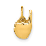 14K American Sign Language Alphabet Fingerspelling Sign I Pendant