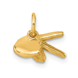 14K American Sign Language Alphabet Fingerspelling Sign P Pendant