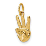 14K American Sign Language Alphabet Fingerspelling Sign W Pendant