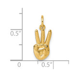 14K American Sign Language Alphabet Fingerspelling Sign W Pendant