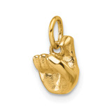 14K American Sign Language Alphabet Fingerspelling Sign X Pendant