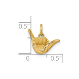 14K American Sign Language Alphabet Fingerspelling Sign Y Pendant