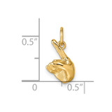 14K American Sign Language Alphabet Fingerspelling Sign Z Pendant