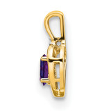 14k Amethyst and Diamond Heart Pendant - XB-C00577F3-1719