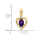 14k Amethyst and Diamond Heart Pendant - XB-C00577F3-1719