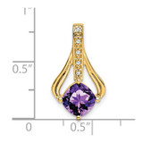 14k Amethyst and Diamond Pendant - PM-650A1633-2759