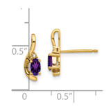 14k Amethyst and Diamond Post Earrings - XB-CA33D134-5323