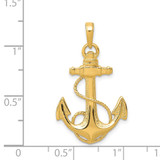 14k Anchor w/Rope Pendant