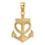 14K Anchor with Heart Pendant