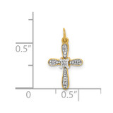 14k and Rhodium .03ct. Diamond Cross Charm