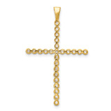 14k and Rhodium 1/4ct. Diamond Cross Pendant
