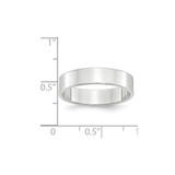 10k White Gold 5mm Lightweight Flat Wedding Band Size 12