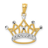 14k and Rhodium Crown Pendant - K2-8DC04F44-8348