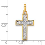 14k and Rhodium Diamond Cross Pendant - PM-52462E03-3955