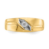 14k and Rhodium Diamond Mens Ring - RM-61EA667C-2374