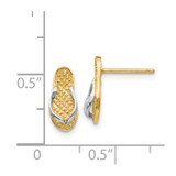 14K and Rhodium Flip Flop Earrings