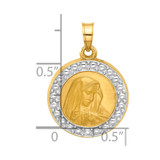 14k and Rhodium Hollow Lady of Sorrows Pendant