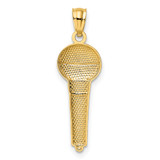14k and Rhodium Microphone Pendant