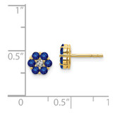 14k and Rhodium Sapphire and Diamond Post Earrings