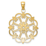 14K and Rhodium Starburst Pendant