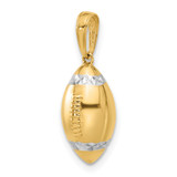 14k and White Rhodium D/C 3D Football Pendant