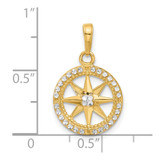 14k and White Rhodium D/C Compass Pendant - C4-897D7F54-4919