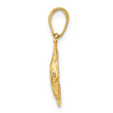 14k and White Rhodium D/C Fish Pendant - M2-38CA0CA4-9825