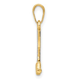 14k and White Rhodium D/C Hammer Pendant