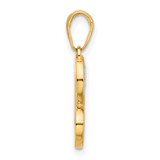 14k and White Rhodium D/C Heart Pendant