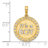 14k and White Rhodium D/C It's A Boy Pendant - C4-0E8F448F-7103