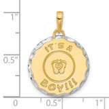 14k and White Rhodium D/C It's A Boy Pendant - C4-4BE7C653-8772