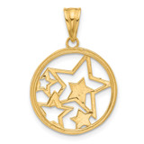 14K and White Rhodium D/C Stars Pendant - C4-ECF97503-8558