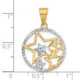 14K and White Rhodium D/C Stars Pendant - C4-ECF97503-8558
