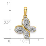 14k and White Rhodium Diamond-cut Fancy Butterfly Pendant - M2-675C3316-7160
