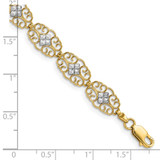 14k and White Rhodium Diamond-Cut Fancy Filigree 7.25 inch Bracelet - FB-8C85F1DC-7529